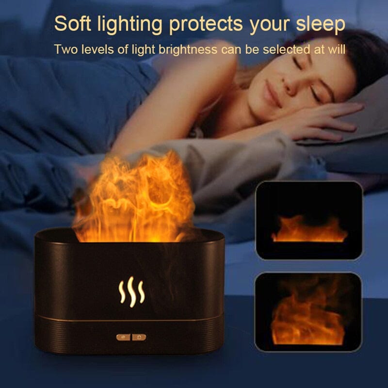 LED Simulation Night Light Silent Air Humidifier