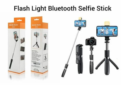 3-in-1 Multifunctional Selfie Stick Tripod Stand with LED Fill Light