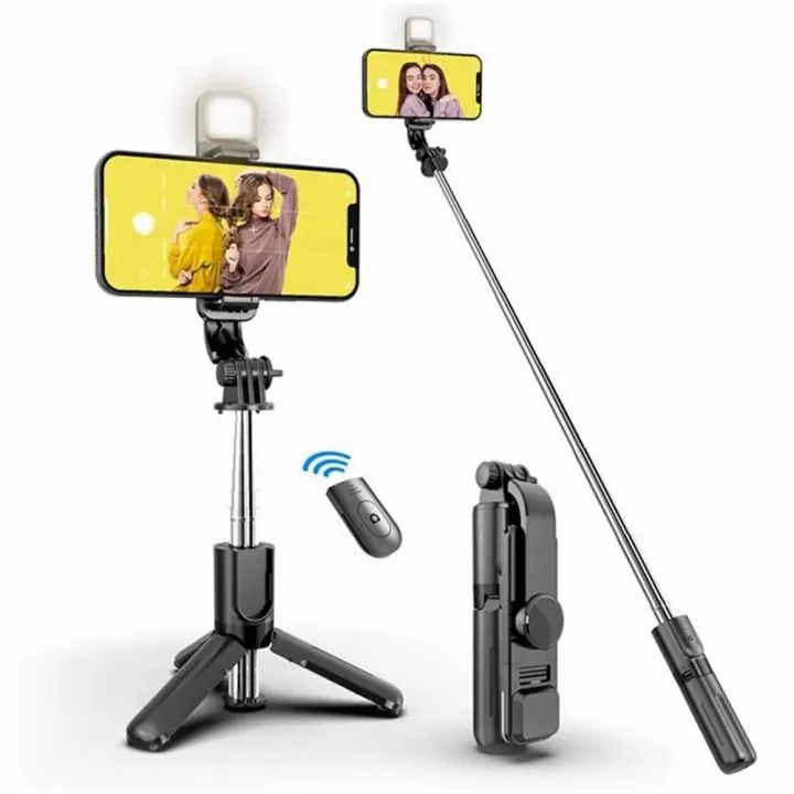 3-in-1 Multifunctional Selfie Stick Tripod Stand with LED Fill Light