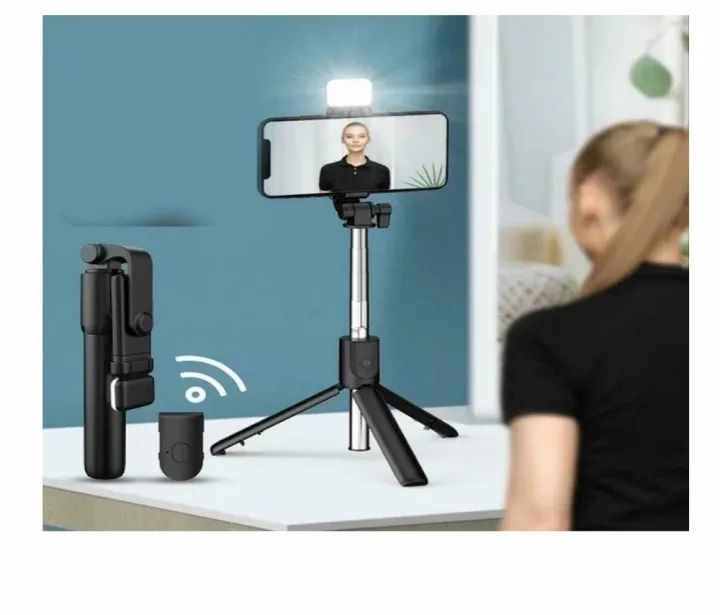 3-in-1 Multifunctional Selfie Stick Tripod Stand with LED Fill Light
